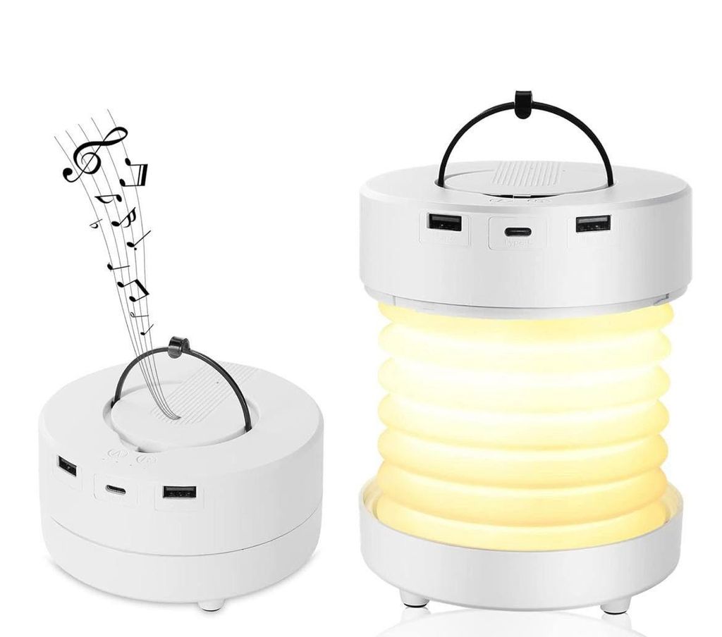 Smarte LED-Leuchte LED fest integriert, Warmweiß, Naturweiß und Kaltweiß, Campinglampe mit Bluetooth, 3 Lichtfarben, tragbar & dimmbar