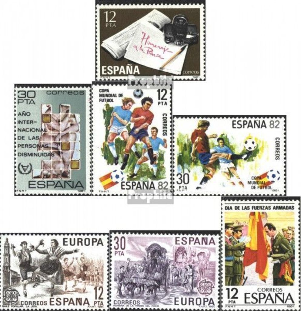 Briefmarken Spanien 1981 Mi 2494,2495,2496-2497, 2498-2499,2500 (kompl.Ausg.) postfrisch Sondermarken