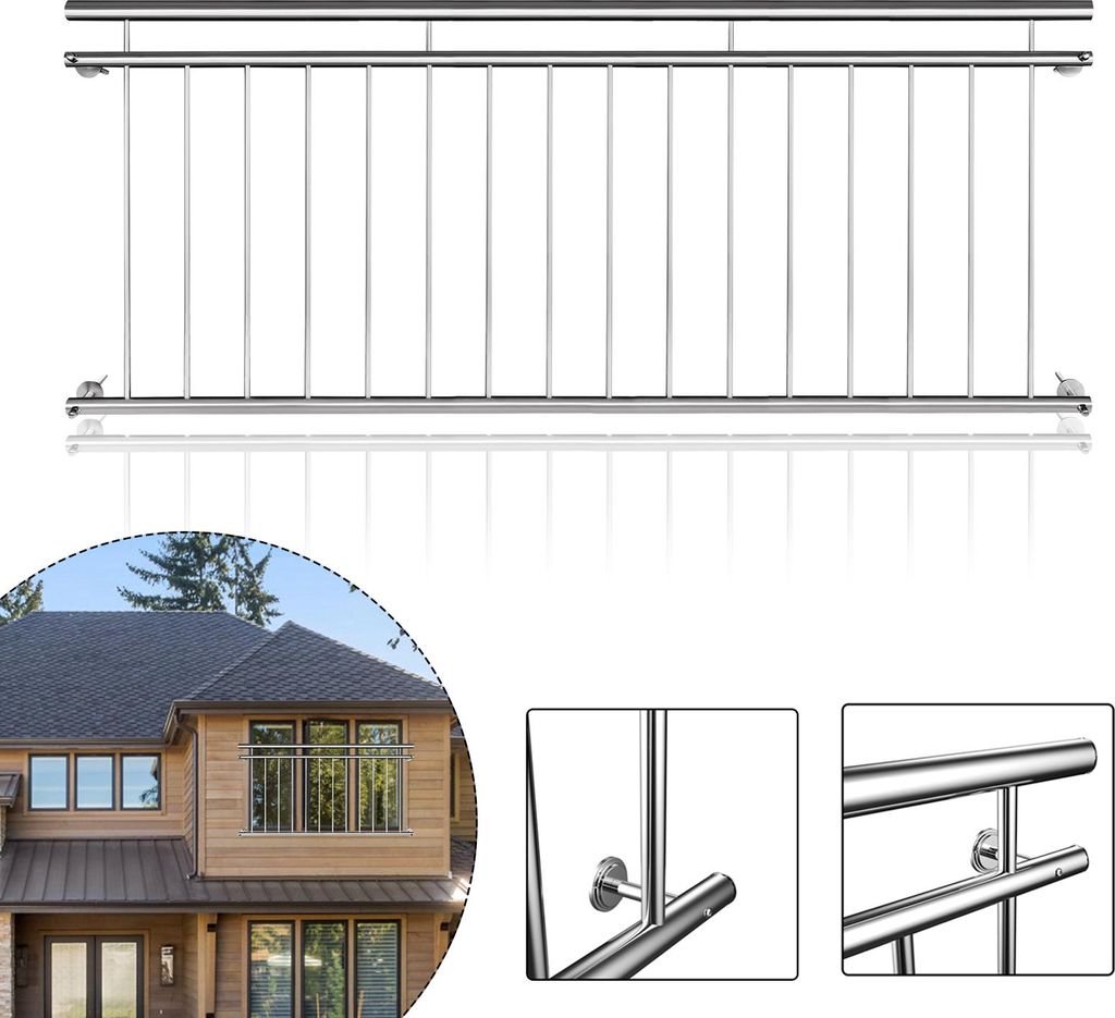 XINZI Zábradlie z nehrdzavejúcej ocele 225x90cm - Obrázok produktu 