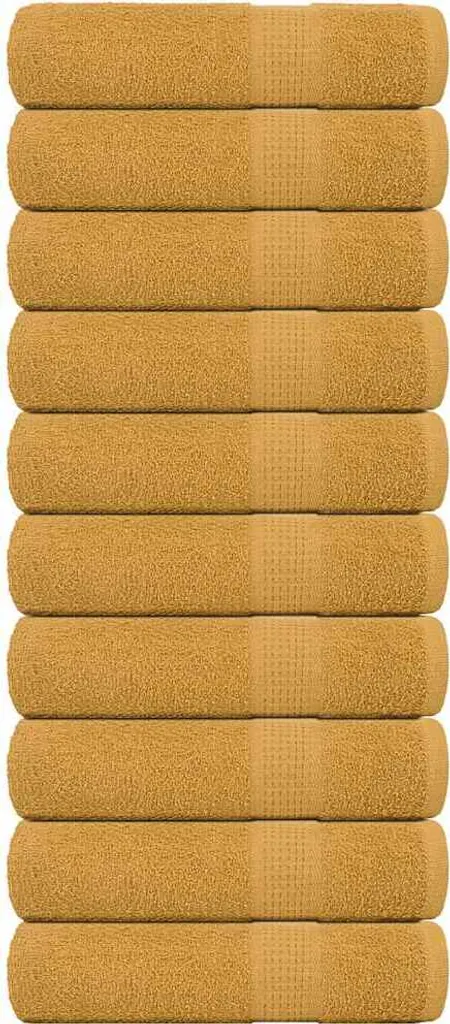 Set 10 Asciugamani Oro FROGN Cotone 100% 50x100 cm - Offerta Casa
