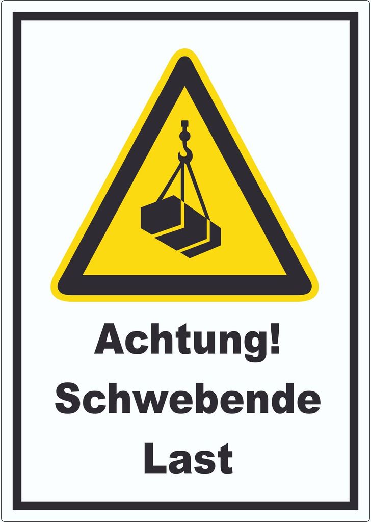 Achtung Schwebende Last Aufkleber A7 (74x105mm)