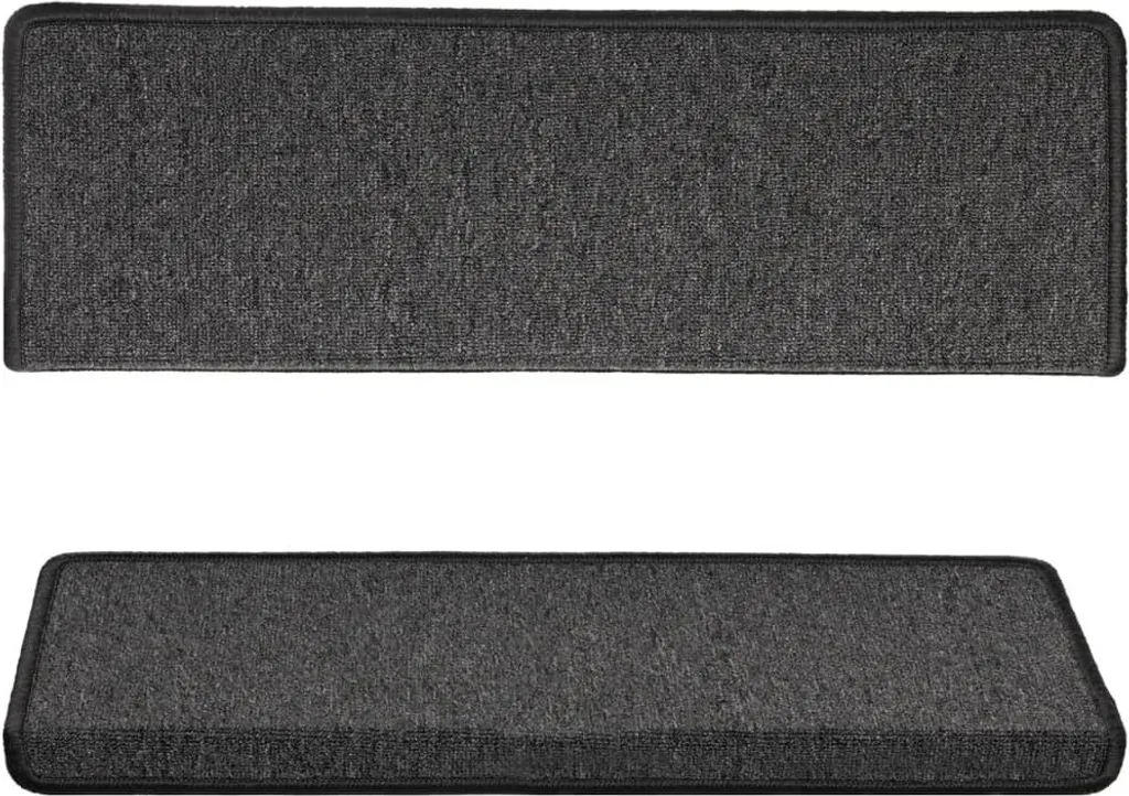 Tapis d'escalier 15 pcs 65x21x4 cm Anthracite Bord rectangulaire Pro