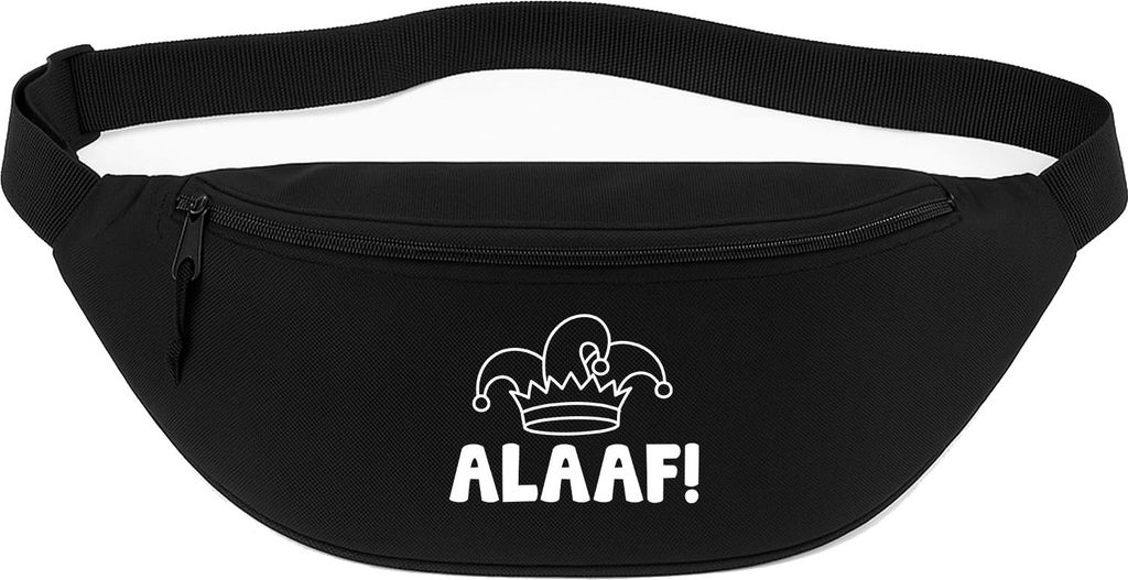Huuraa Bauchtasche Alaaf Narrenkappe 2,5 Liter Black Polyester Crossbody Bag Geschenkidee