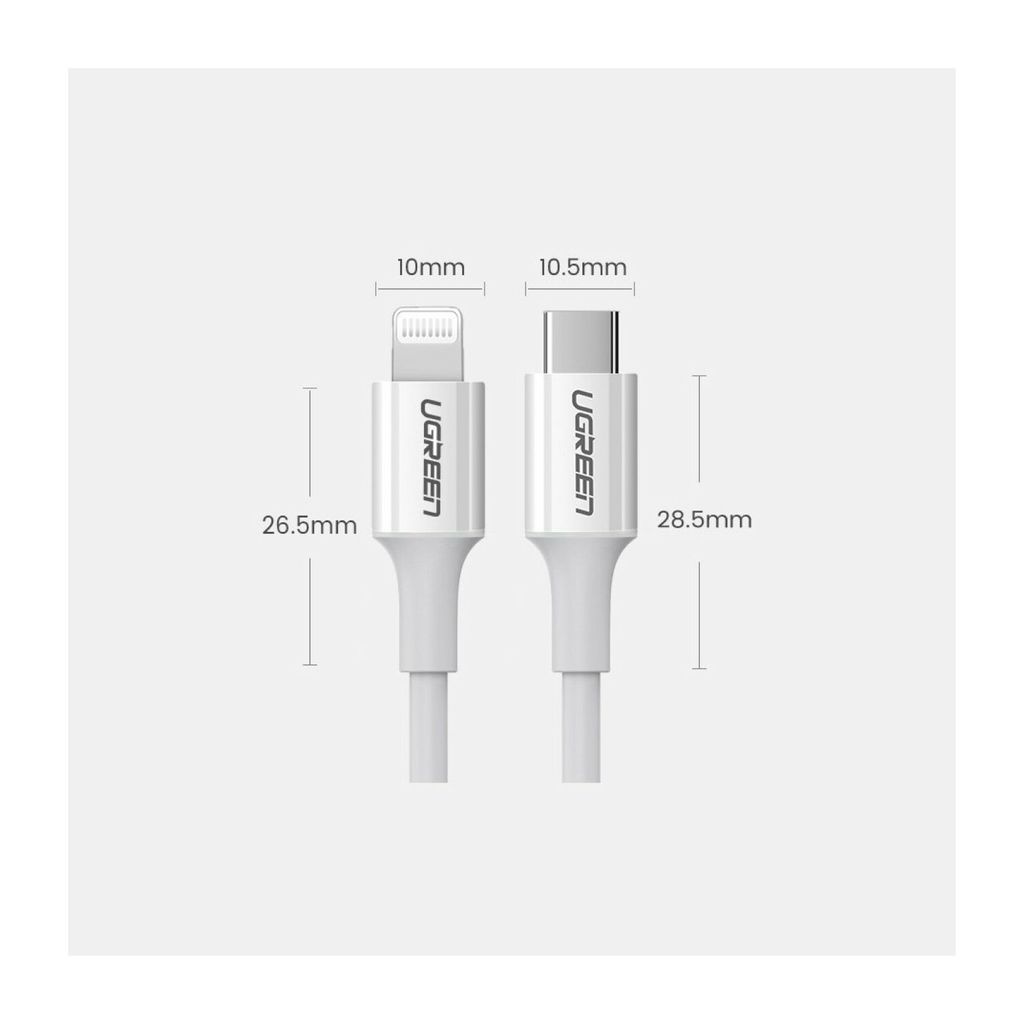 Ugreen 10493, 1 m, USB C, USB C/Lightning, Samica, Samec, Obrázok produktu 