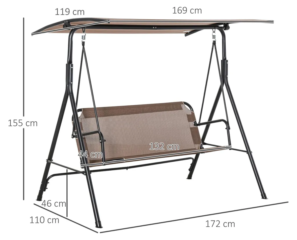 Fauteuil à bascule et balancelle de jardin 2 places structure robuste