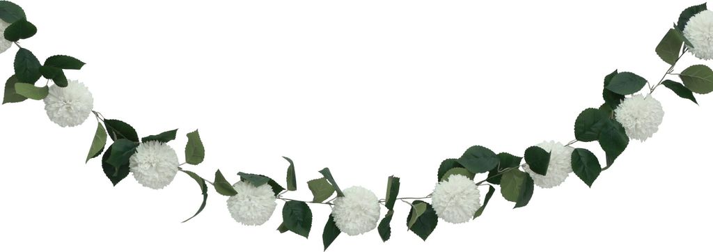 Chaks Kunstliche Blumengirlande Dahlien - 220 cm - weis - Hochzeit