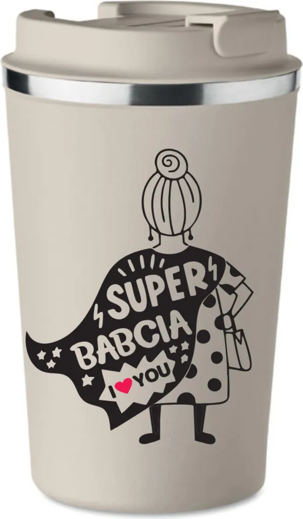 Regalo Divertente Nonna - Tazza Termica Super Oma Beige KT_249