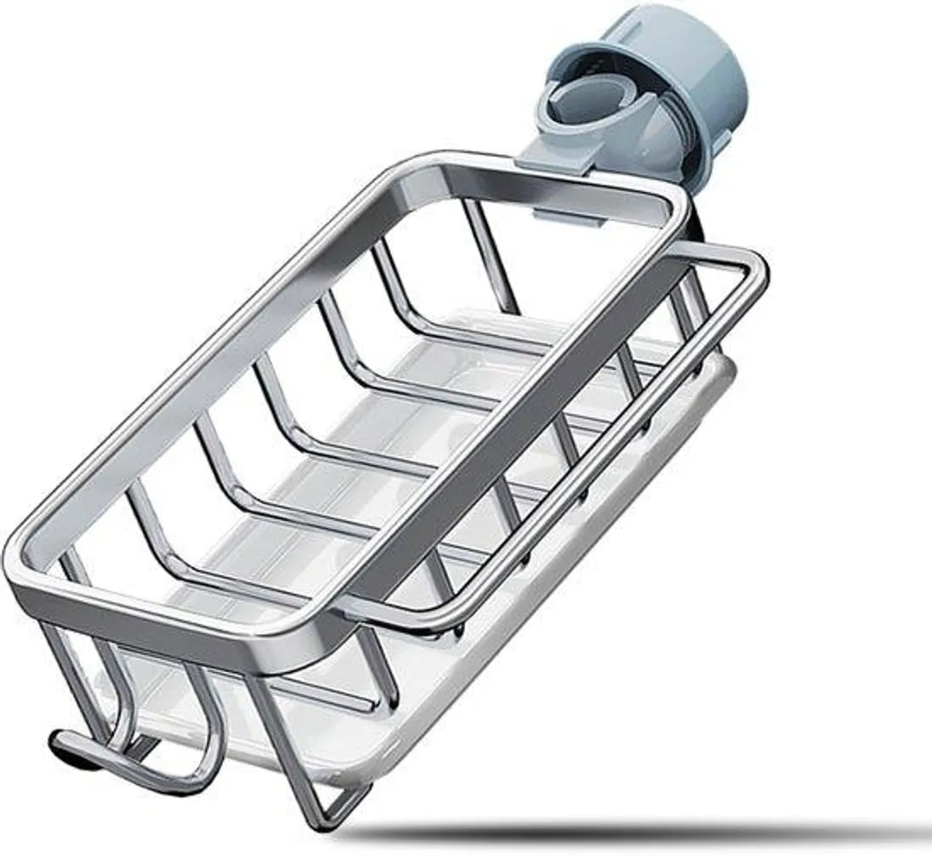 Égouttoir suspendu cuisine alu argenté de 45cm avec bac d'égouttement