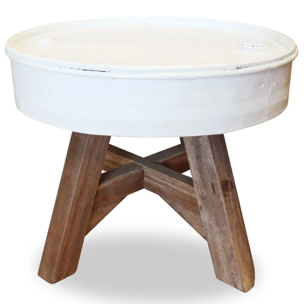 Petite table basse stable bois blanc 60x45 cm pour optimiser petit salon
