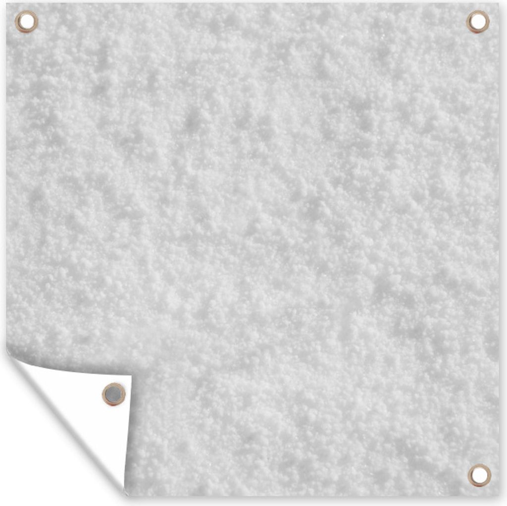 MuchoWow 100x100 cm Outdoor-Poster Gartendeko Sichtschutz Garten Poster für den Garten Weißer Pulverschnee