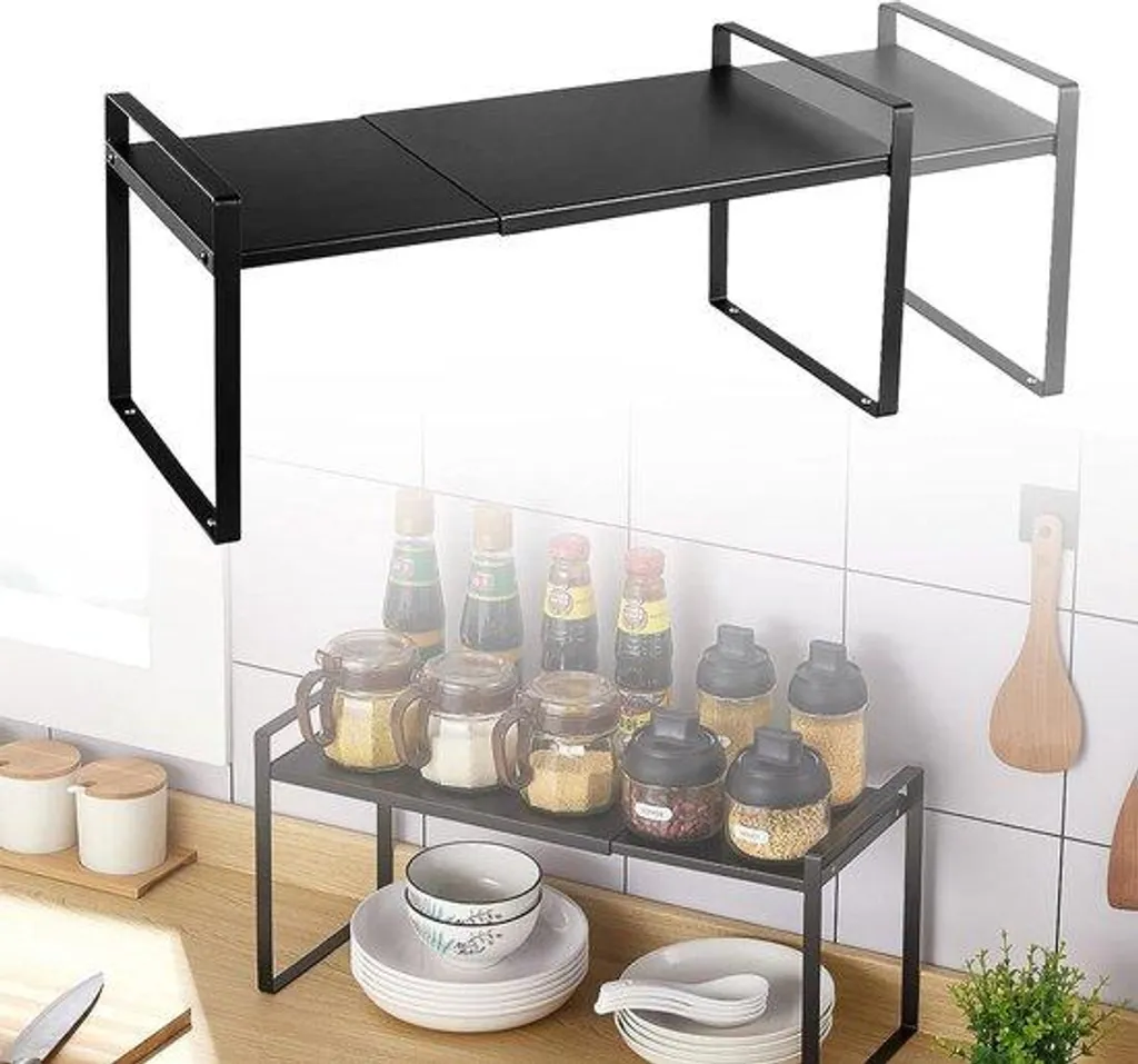 Rangement télescopique multifonctionnel en acier pour la cuisine