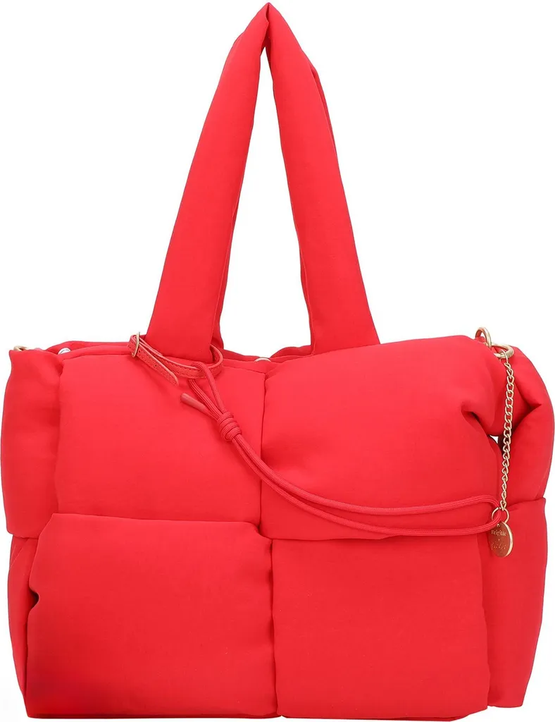 Sac shopper rouge effet tissé bouffant grand volume édition limitée