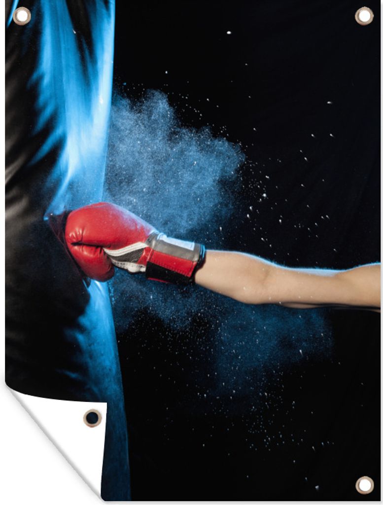 MuchoWow 30x40 cm Outdoor-Poster Gartendeko Sichtschutz Garten Poster für den Garten Boxen - Sport - Rot