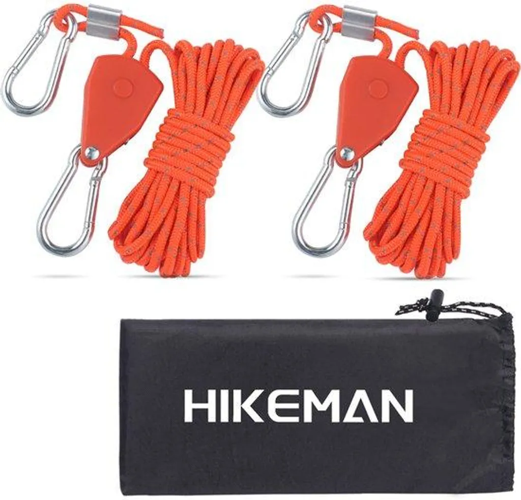 Corde de tente réfléchissante 4mm orange : évitez les chutes en camping