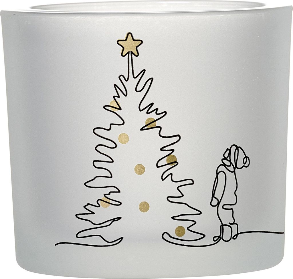 Windlicht 8cm hoch Lichterglanz weiss Produktbild 