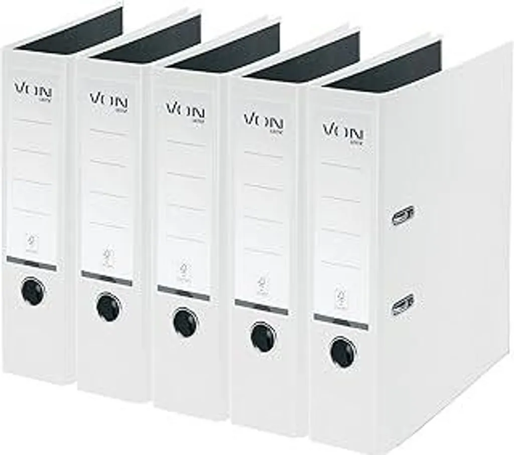 VON Leitz 10551001 Set 5 Raccoglitori A4 Bianco 80mm - Qualità Premium