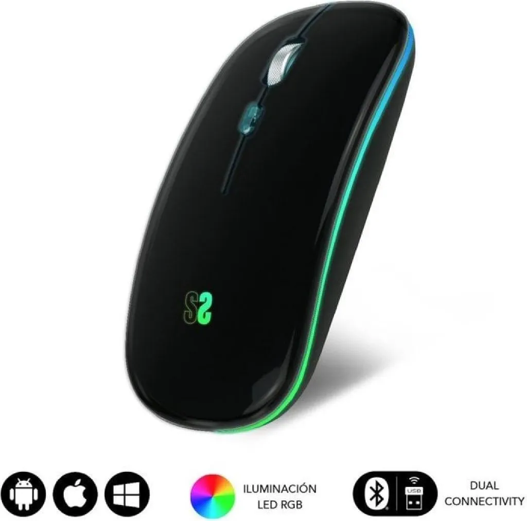 Souris Silencieuse Subblim LED sans fil Bluetooth contre la Fatigue Noir