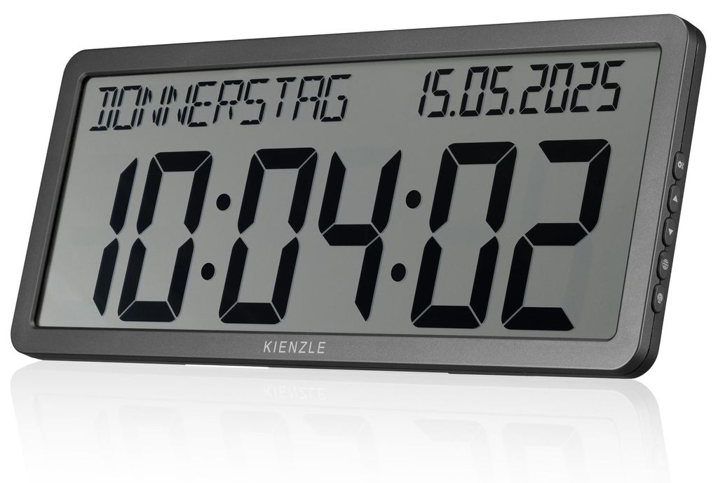 Kienzle Funkwanduhr mit Datum großem LCD Display Anthrazit Produktbild 