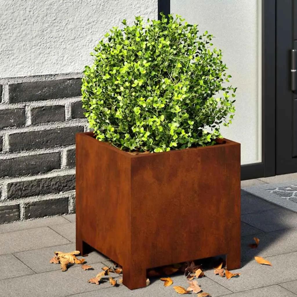 Bac à fleurs en acier résistant 30cm vidaXL - Lot de 2 jardinières robustes