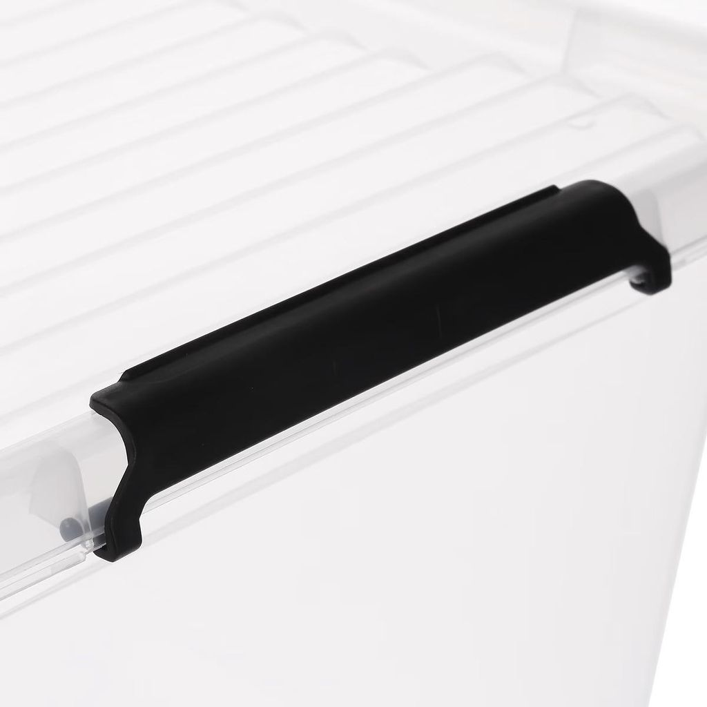 5Five Aufbewahrungsbox mit Deckel - Clip Box - 32 Liter - 39 x 39 x 26 cm - Kunststoff - transparent