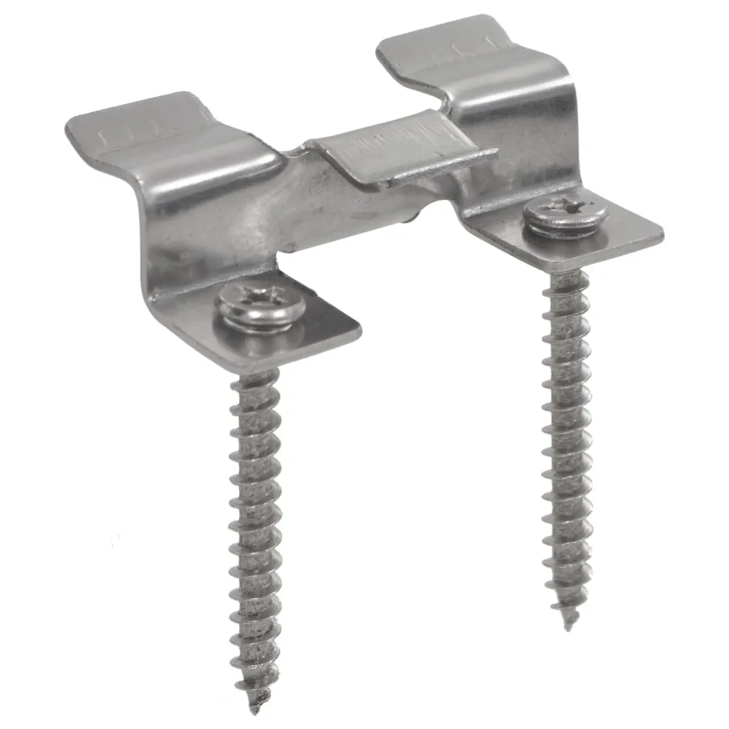Clips de Fixation pour Terrasse en Inox avec Vis vidaXL - Lot de 100