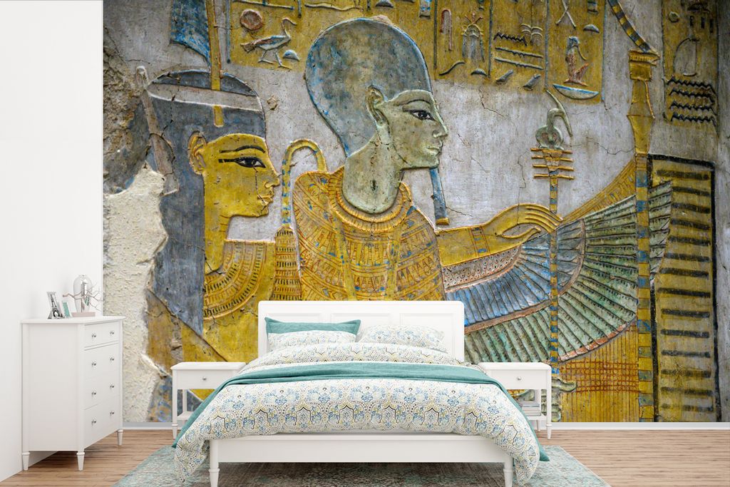 MuchoWow Fototapete für Wohnzimmer oder Schlafzimmer Wandtapete Vinyl Motivtapete Malerei in Ägypten - 600x400 cm - Vinyltapeten