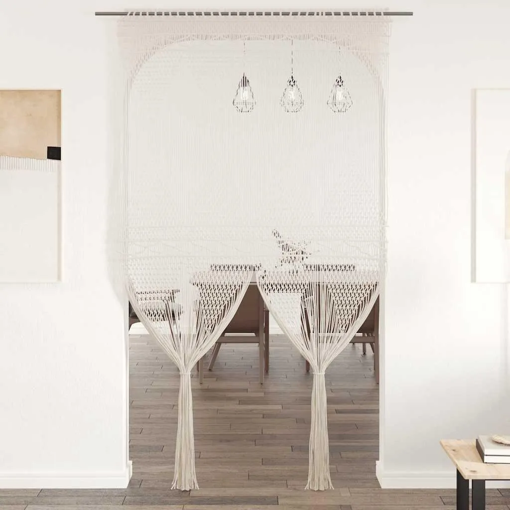 Rideau macramé brise-vue 140x240 cm coton pour cacher le vis-à-vis déco