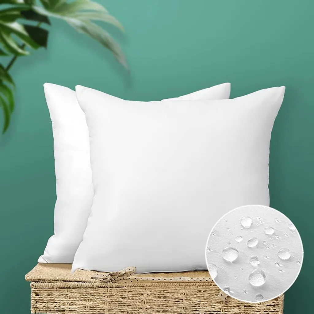 Coussin extérieur imperméable 45x45 blanc lot de 2 pour salon jardin