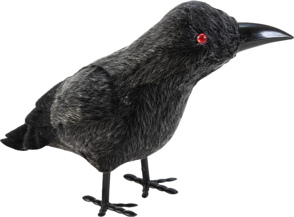 Corbeau d'Halloween 18 cm : Finissez-en avec les décors de fête bas de gamme