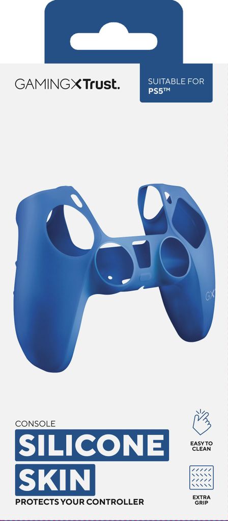 Trust Gaming GXT 748 Controller Hülle für DualSense, PS5, PlayStation 5, Silikon Hülle, Schutzhülle, Silikon Case, Anti-Rutsch - Blau