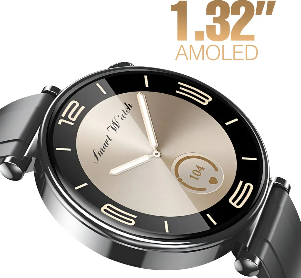 XO Smartwatch GT4 Mini Noir Écran Amoled IP68 avec 22 Langues Intégrées