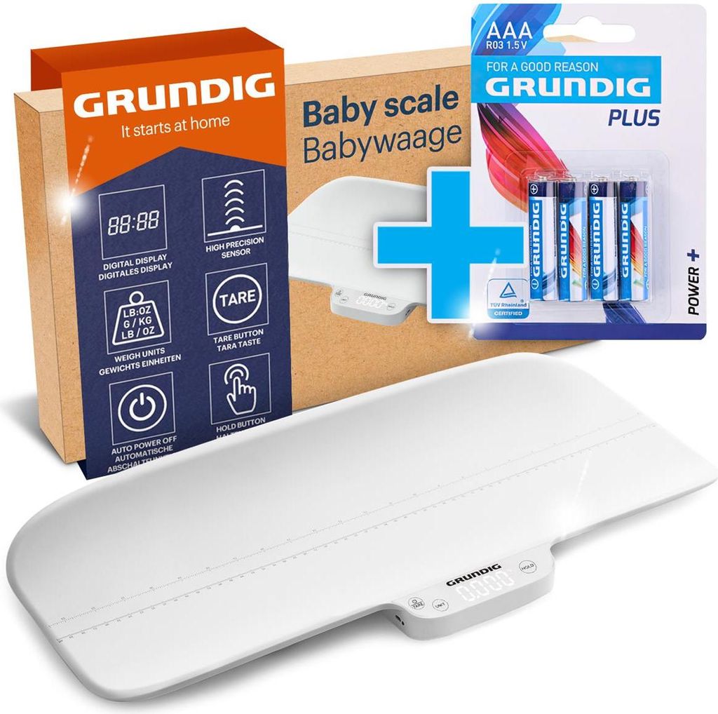 GRUNDIG Babywaage mit Körperlängen Messung - hochpräzise Produktbild 