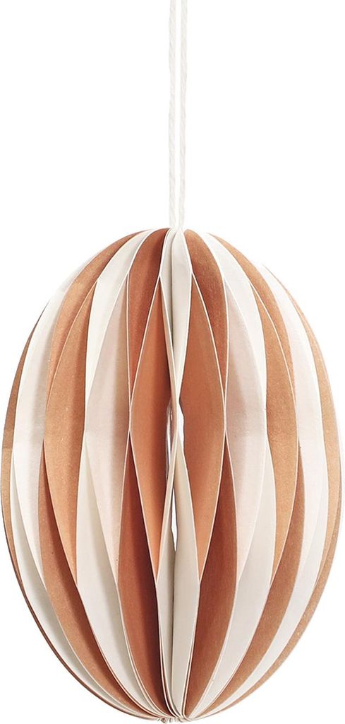 Papier Osterschmuck Ei gestreift, Farbe:braun