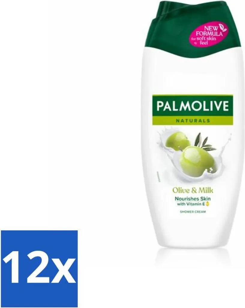 Douche crème apaisante Palmolive extraits d'olive lot de 12 bouteilles