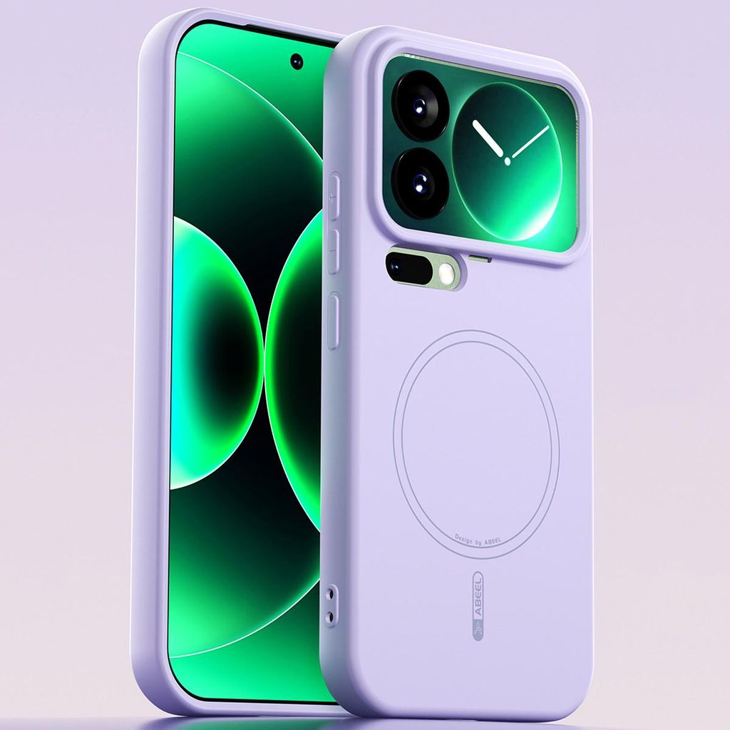 Magnetische Handyhülle für Xiaomi 17 Pro, MagSafe kompatible, Flüssig Silikon Stoßfest Kratzfest Hülle Lila