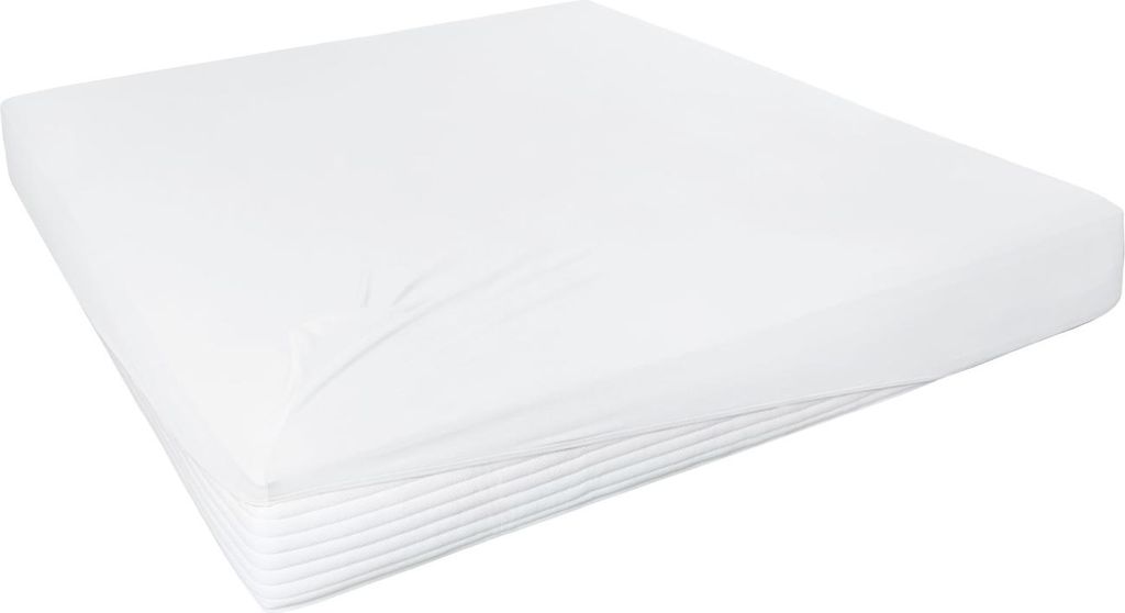 Hahn Haustextilien Elasthan-Feinjersey-Luxus Spannlaken Größe 180-200x200-220 cm weiß