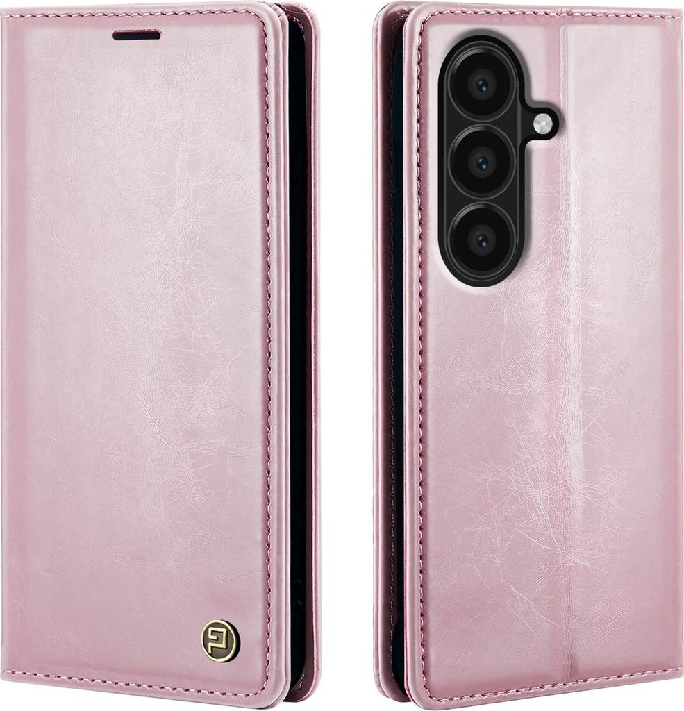 Handyhülle für Samsung Galaxy A57 5G Kunstleder Flip Vintage Cover Hülle RFID Schutz Case Kartenfach Farbe: Rosa
