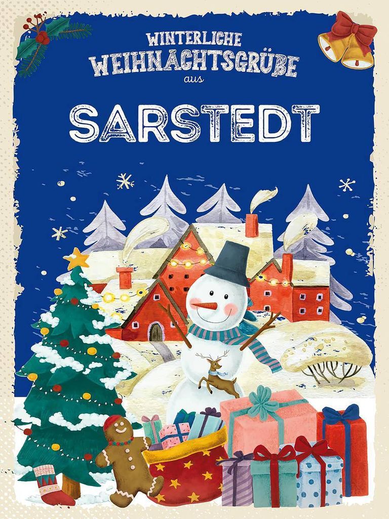vianmo Holzschild 40x30 cm Weihnachtsgrüße SARSTEDT