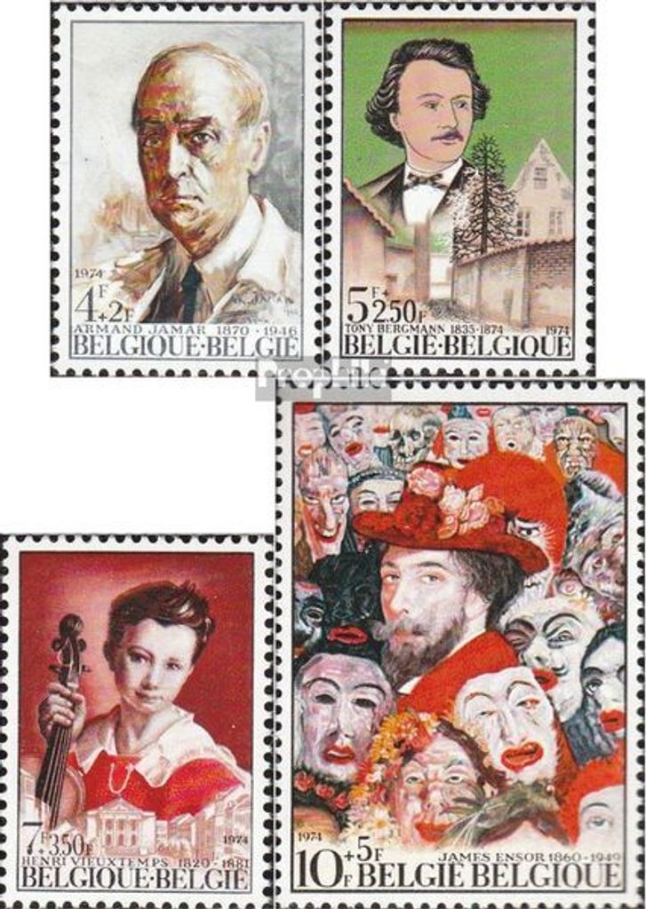 Briefmarken Belgien 1974 Mi 1760-1763 (kompl.Ausg.) postfrisch Kultur