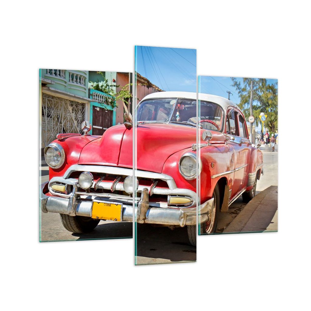 Bilder auf glas - Chevrolet Auto Havanna - 95x80cm - Glasbilder - Wandbilder - Kunstdruck - zum Aufhängen bereit - Wanddekoration aus Glas - Glas ...