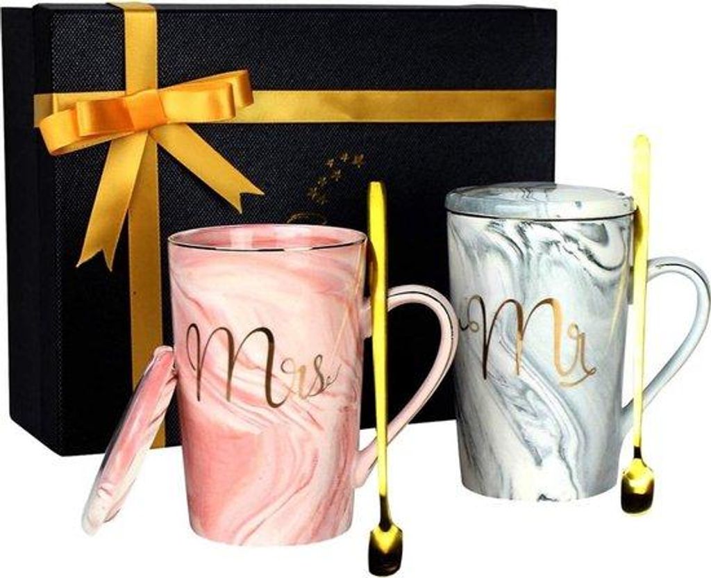 Keramische Kaffeebecher Set 420ml Geschenkbox für Weihnachten