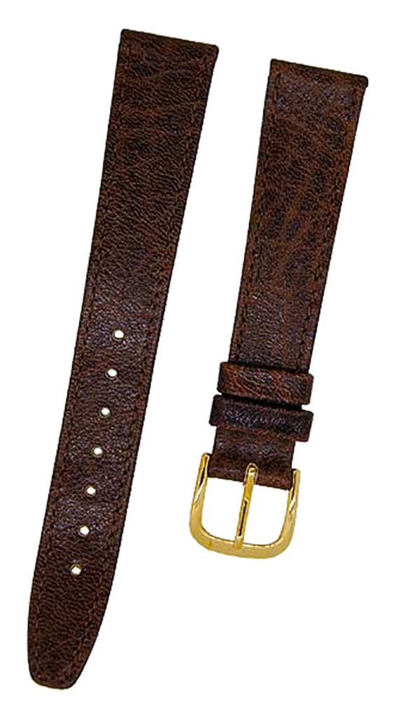 FORTIS Swiss Uhrenarmband LEDER Braun mit brauner Naht 16mm gold NEU