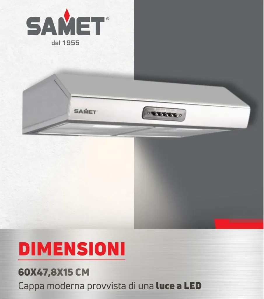 Cappa Tornado60 Samet Inox - Elimina Odori e Vapori con Stile - 4
