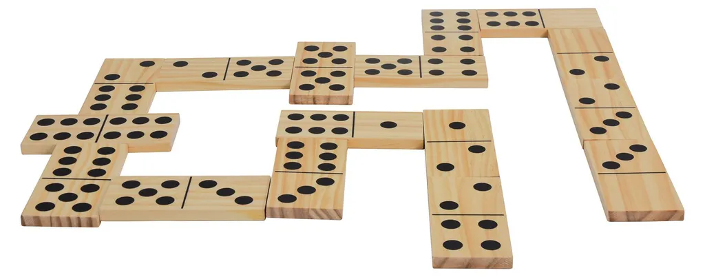 Domino Géant en Bois 15cm - Set de 28 Pièces avec Sac de Transport Pratique
