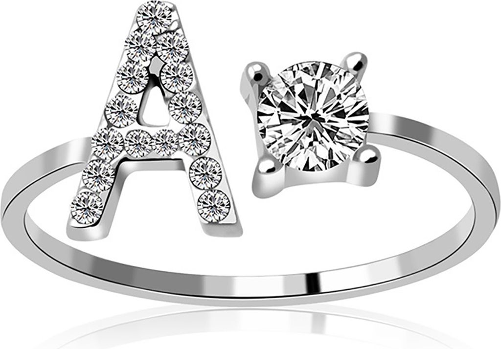 Ringöffnung A-Z Buchstabe Goldener verstellbarer Fingerring für den täglichen Gebrauch