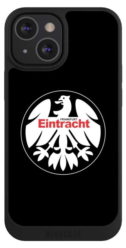 NIVOCASE Handyhülle für Apple iPhone 13 Mini Hülle NIVOpure Case Schwarz Eintracht Frankfurt Offizielles Lizenzprodukt SGE