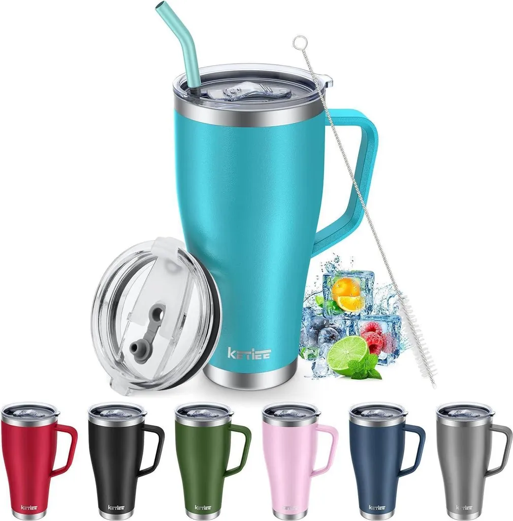 Tumbler Viaggio KETIEE 850ml Acciaio Inox Blu - Mug Termico Auto
