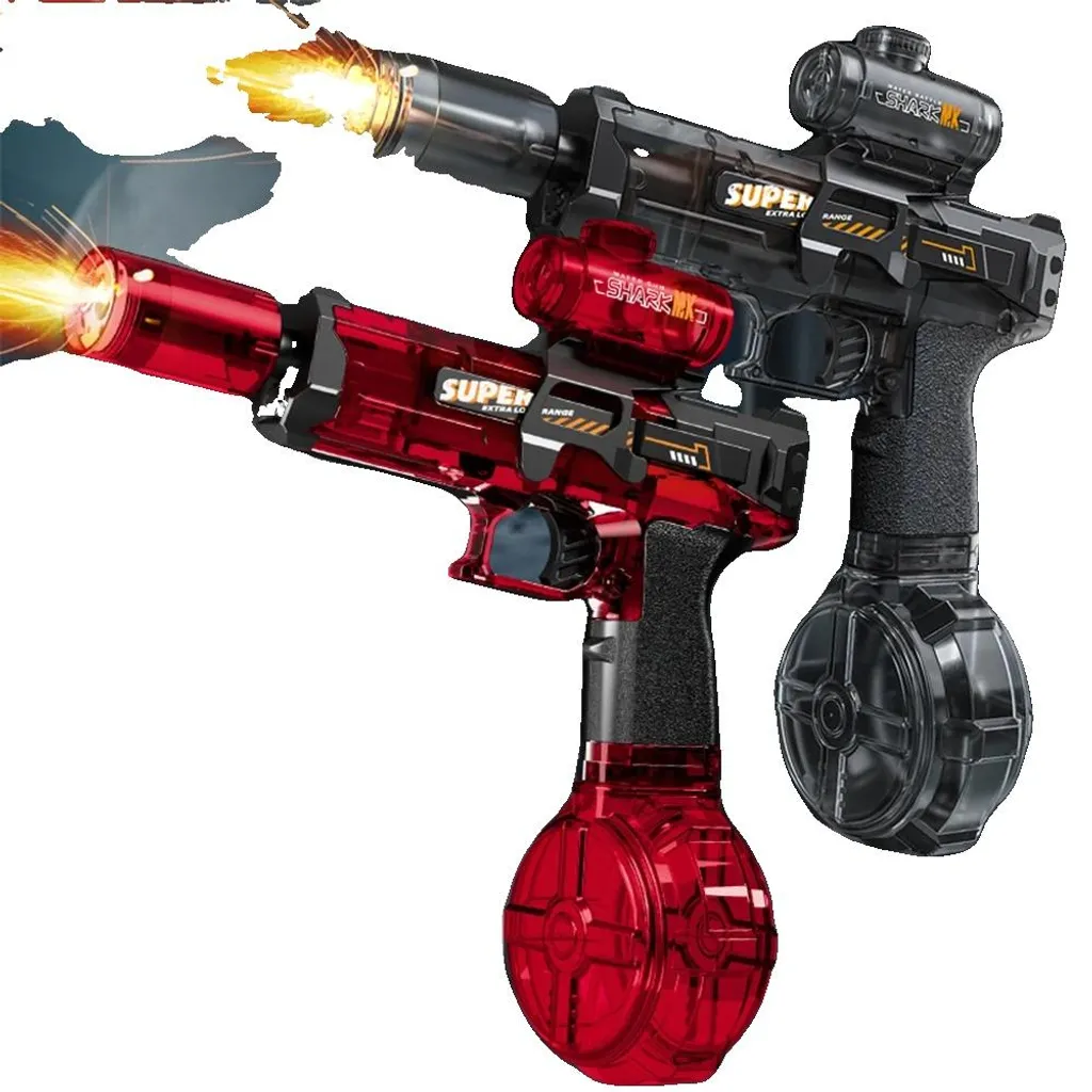 Pistolet à eau électrique sans effort fini le pompage lot de 2 noir rouge