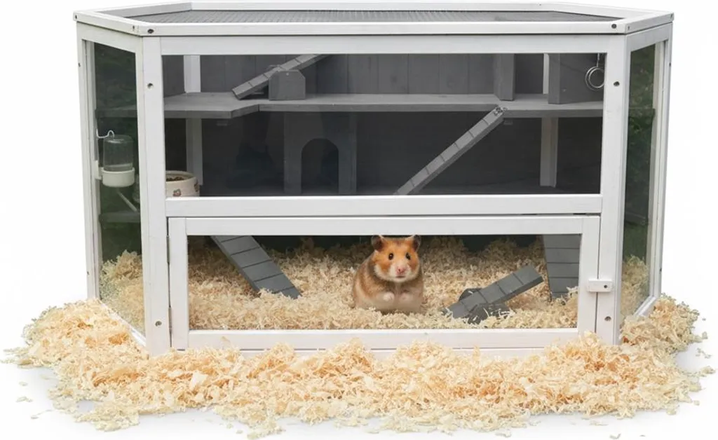Mucola cage en bois pour rongeurs et hamsters à étages