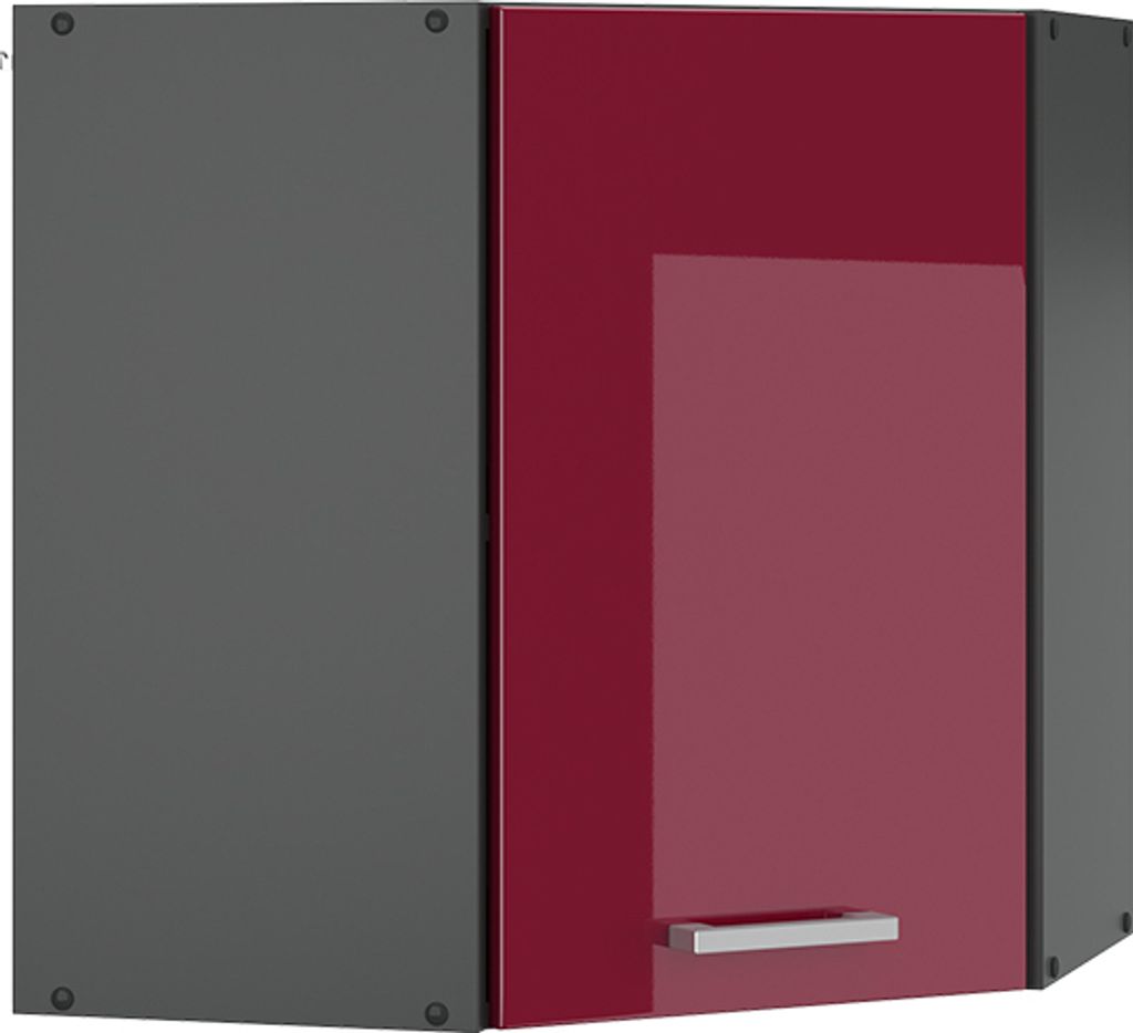 Eckhängeschrank Vicco R-Line Rot Hochglanz 57 cm, Model Produktbild 
